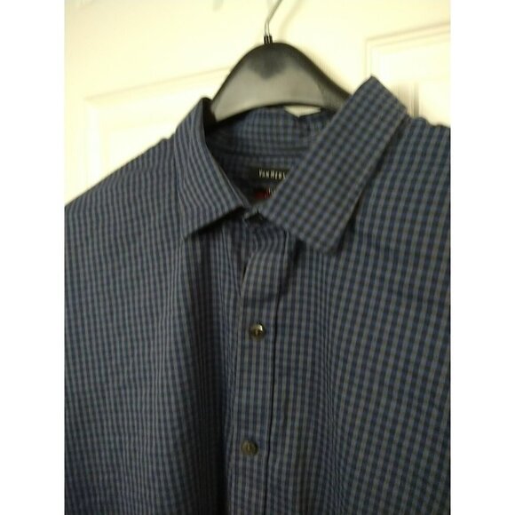 Van Huesen Blue Grey Checkered Long Sleeve Flex Slim Shirt. Size XXL - Picture 5 of 12